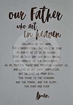 The LordÃ¢â¬â¢s Prayer our father who art in heaven photo